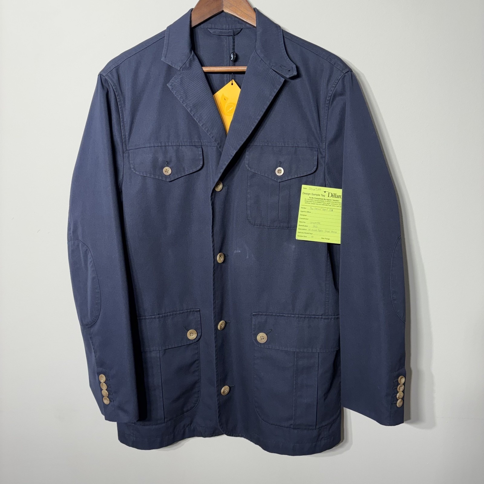 Orvis Travel Blazer Sport Coat Mens 40 Navy Blue Pockets Cotton Unlined Poplin